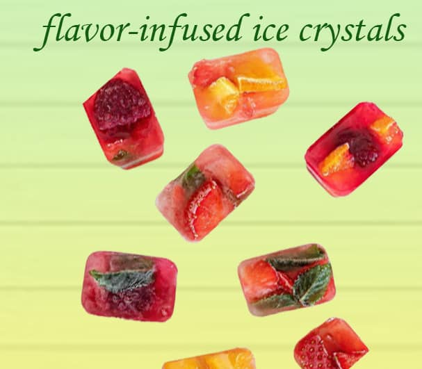 flavour infused ice crystals-uses for remaining juicing pulp