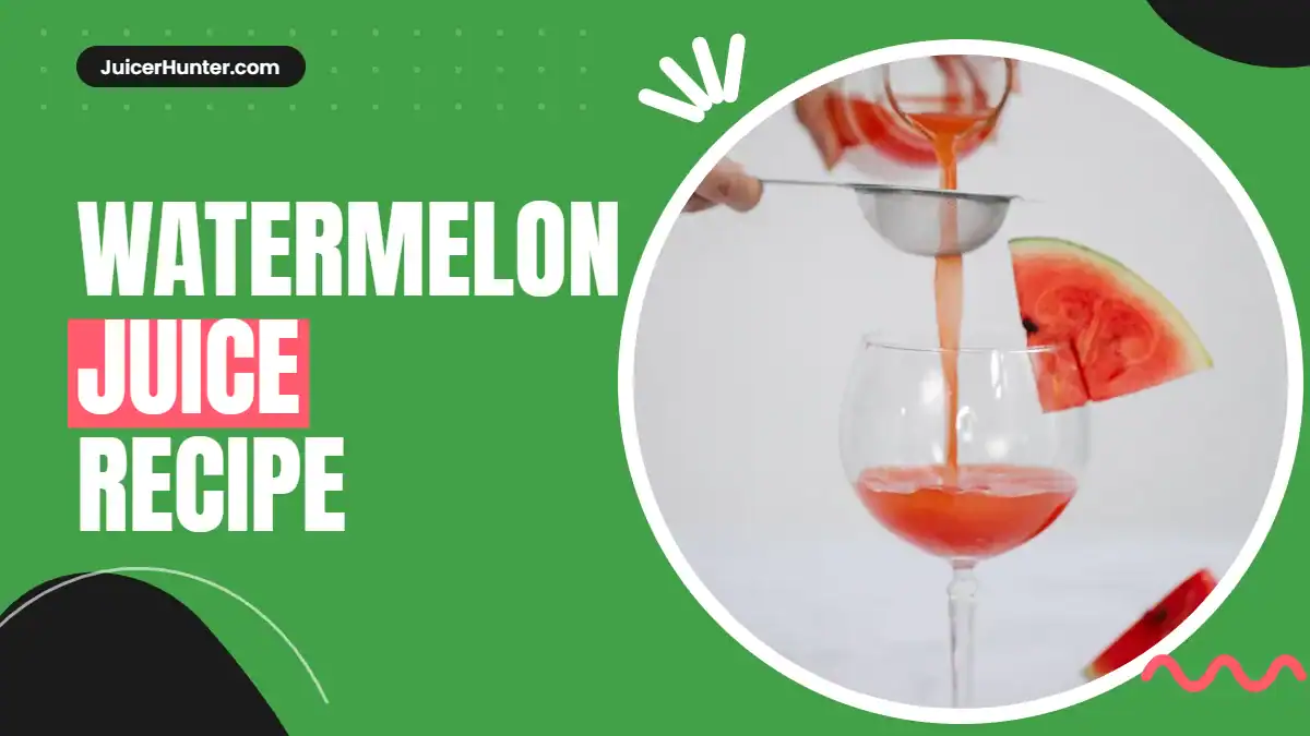 Glass of fresh watermelon juice with watermelon slices and mint