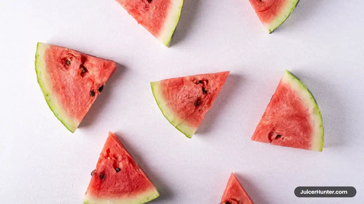 Fresh watermelon slices ready to make watermelon juice